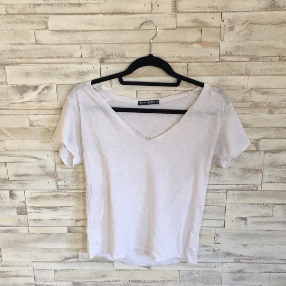 V neck white brandy T-shirt